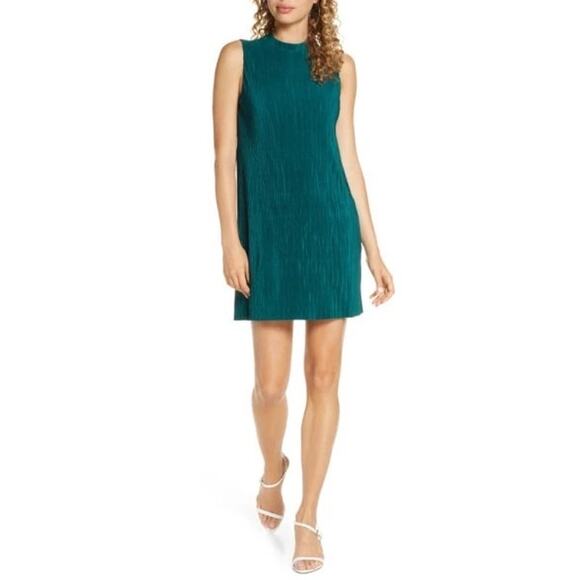 BB Dakota As You Pleats Dress Women Medium Green Mini Going Out Slinky Party - Picture 1 of 10